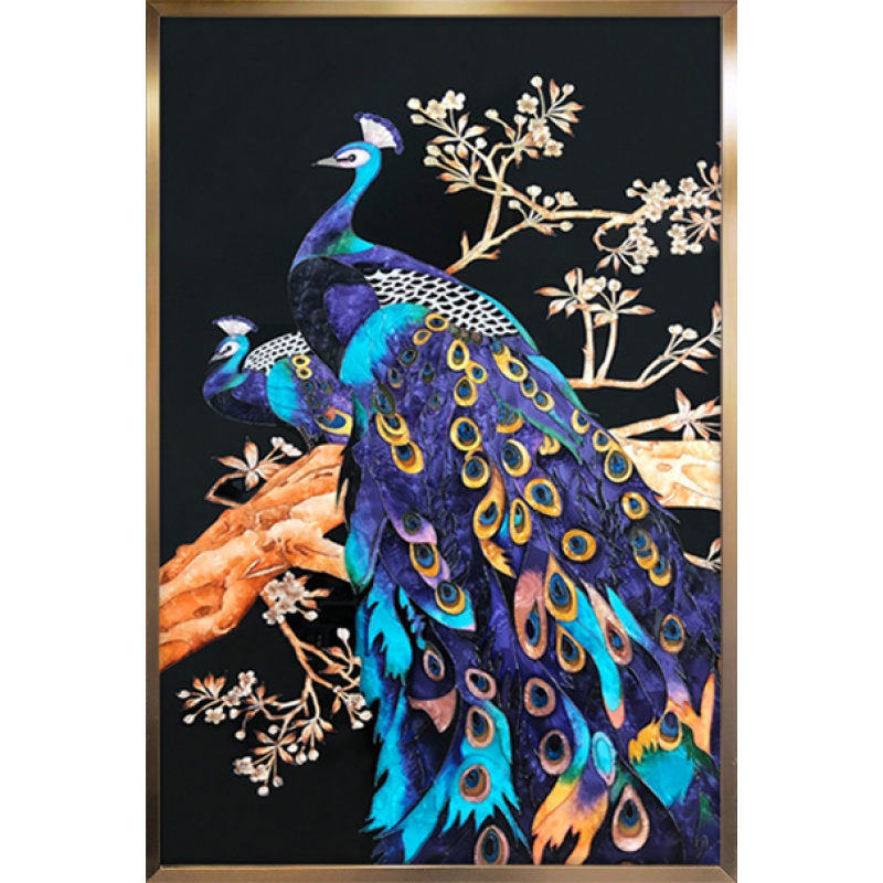 手工珐琅彩装饰画玄关餐厅轻奢挂画客厅沙发背景墙走廊过道壁画 b款