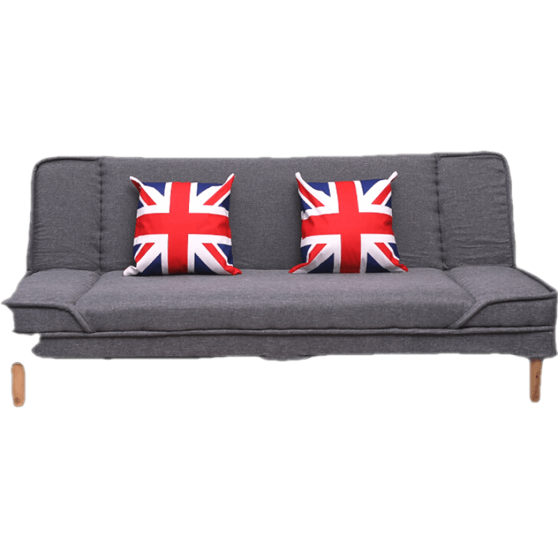 DIYOOCO折叠沙发床客厅布艺沙发多功能沙发床小户型款卧室简易可折叠床两用单人双小型迷你出租房屋用 麻灰【棉麻】 1.2米长双人座