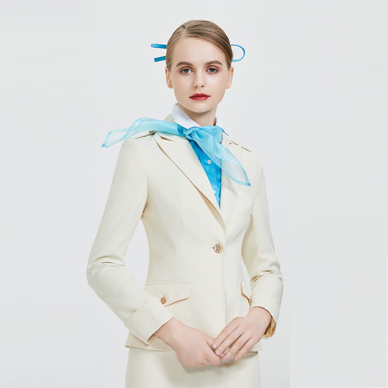 确不凡大韩航空服装大韩航空空姐制服夏装套装空乘职业装女美容师西装