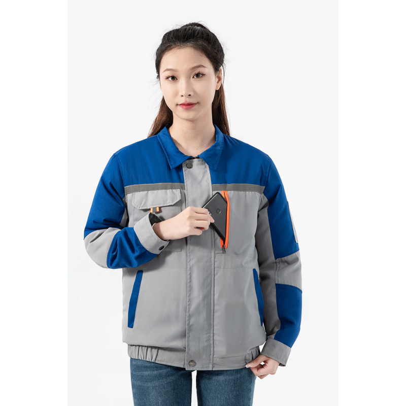 洛之潮帶風(fēng)扇的衣服降溫工作服女裝夏季空調(diào)服男裝長短袖戶外工地制冷服 天藍(lán)肩衣服無配件/1 L/110-125斤