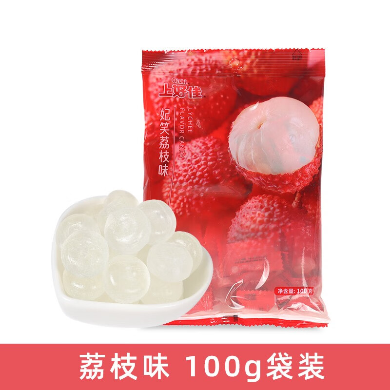 上好佳水果硬糖什锦糖果小包新年儿童礼物零食喜糖批发 妃笑荔枝味100