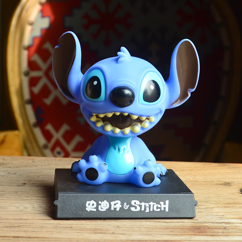 迪士尼(disney)星际 史迪仔公仔 卡通摇头汽车摆件车载模型烘焙装饰品