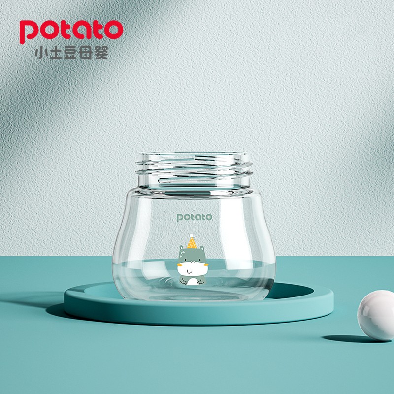 小土豆(potato)玻璃奶瓶瓶身可替换 蓝色120ml