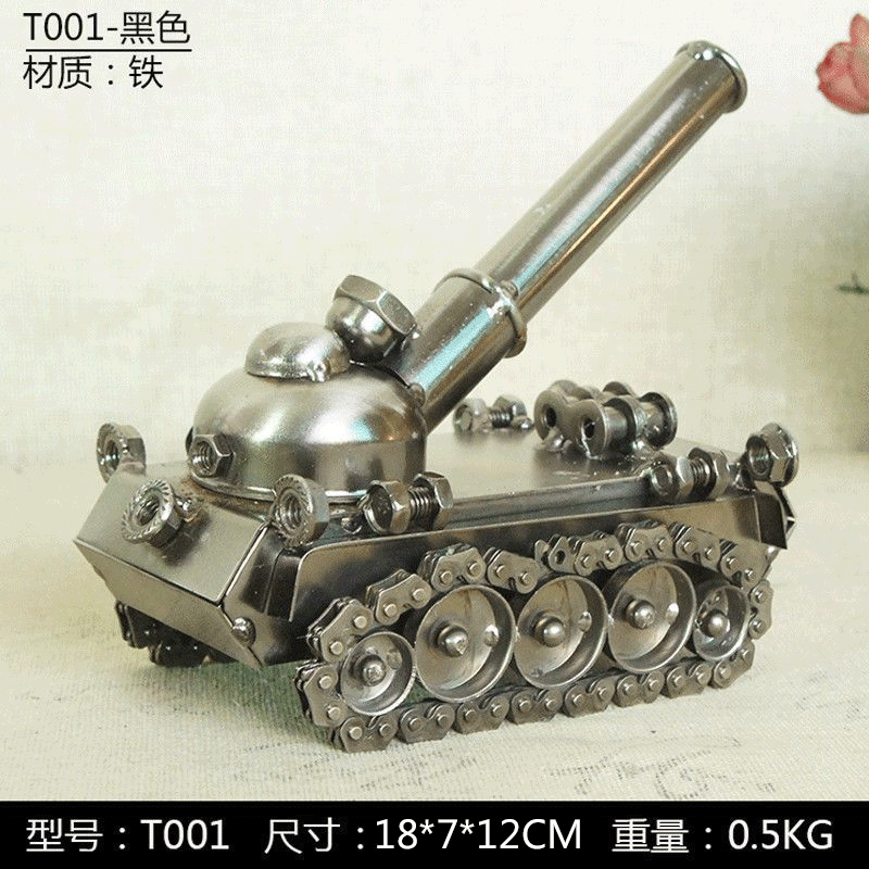 礼品坦克大炮模型家居办公装饰复古摆件军事模型送战友 t001黑色坦克