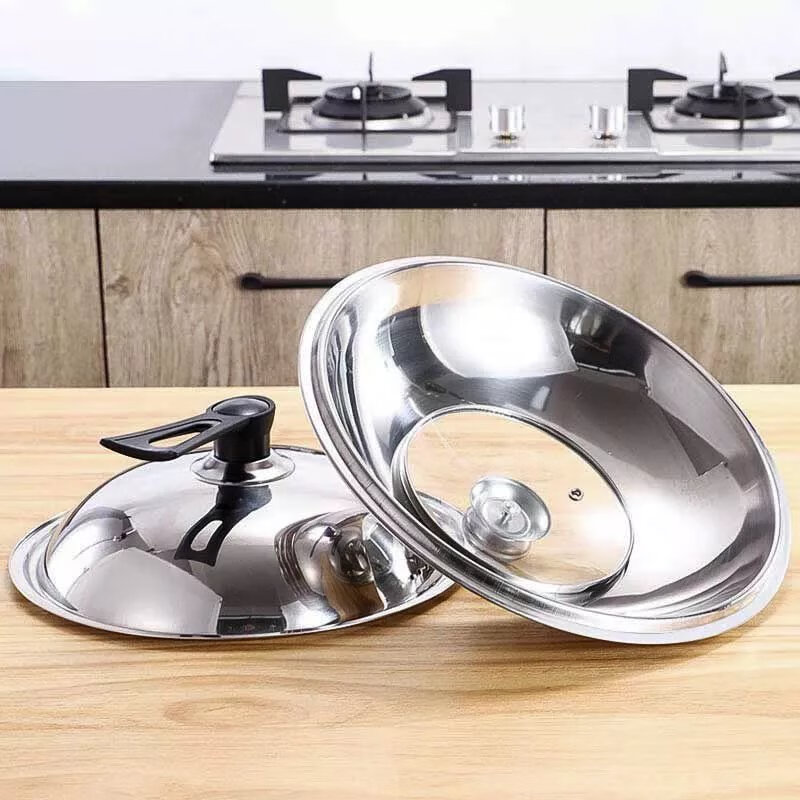 【精选】不锈钢锅盖家用炒菜锅盖炒锅锅盖通用钢盖钢化可视盖玻璃 30cm(适用内径28-29.5锅) 电木款可视盖(防爆玻璃)