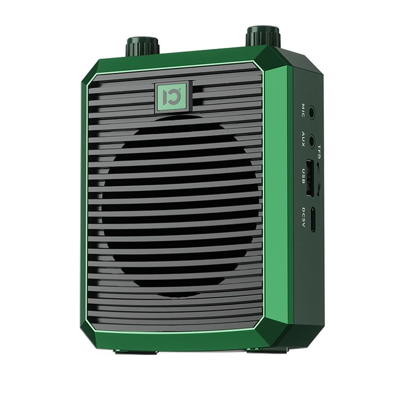 十度（SHIDU）M1 无线领夹小蜜蜂扩音器教师教学专用导游麦克风户外上课大功率扬声蓝牙大音量续航长音响 星空绿丨无线领夹版