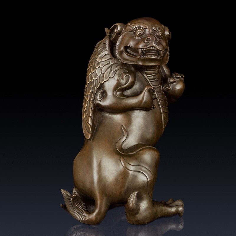 古叶家居纯黄铜貔貅摆件貔貅家居摆件办公室客厅饰品貔貅工艺品礼品