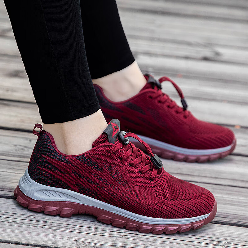 足力健健康老人鞋女软底防滑妈妈鞋舒适中老年人运动鞋健步鞋春秋季