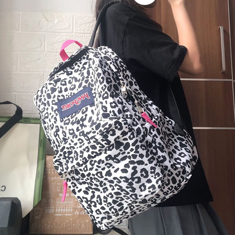 jansport杰斯伯双肩包豹纹斑马初高中男女休闲旅游防水耐用大容量学生