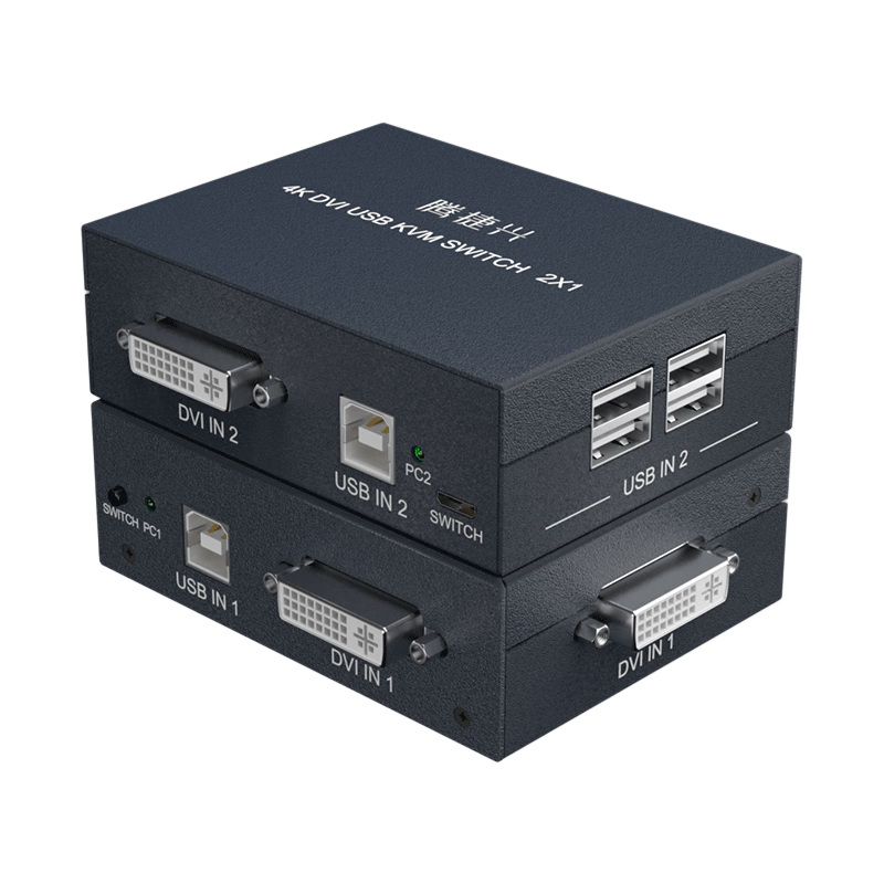 �ڽ���DVI KVM�л�������һ�� һ�϶�����4K����������2�� ��̨������������һ����ʾ������ TJX-DV201A 84.15Ԫ