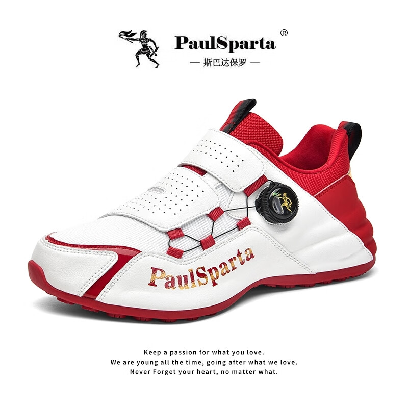 paulsparta/斯巴达保罗男鞋轻奢手工定制休闲运动鞋yd潮牌工厂店 红色