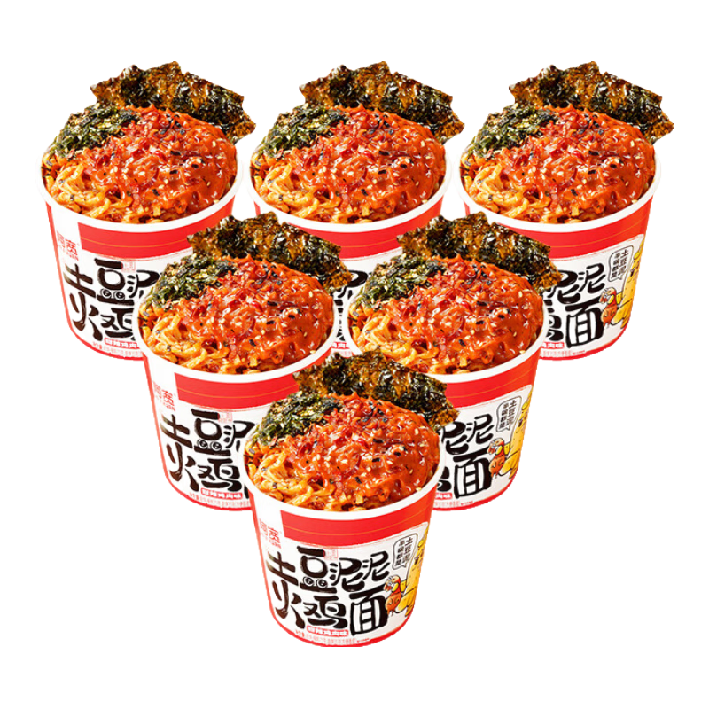 阿寬火雞面土豆泥泥拌面速食方便面零食版泡面75g*6 非油炸免煮