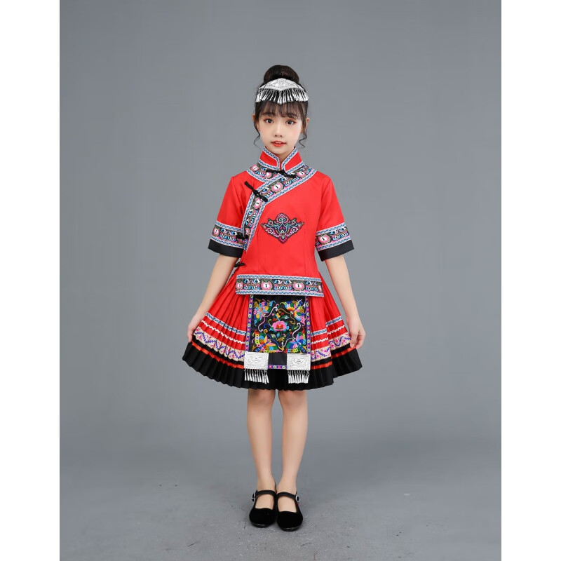 予彼56个少数民族服装儿童名族景颇族舞台演出服男童传统舞蹈表演服