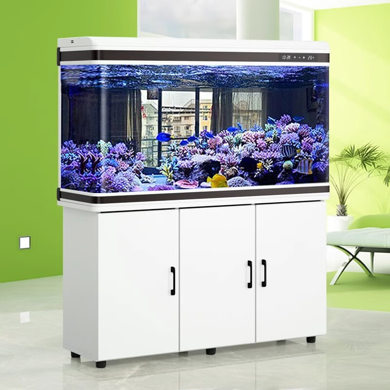 閩江大型魚缸客廳小型上濾生態(tài)魚缸新款魚缸水族箱辦公室風(fēng)水魚缸 典雅白（養(yǎng)魚禮包） 長120*寬37*高139【缸+柜】