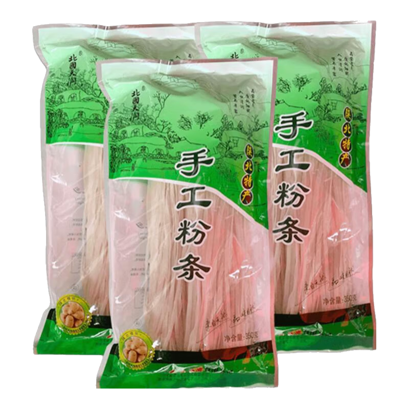 北國天澗陜北清澗土豆粉條手工粉條二寬陜北榆林特產(chǎn)袋裝 粉條二寬袋裝350gx2袋