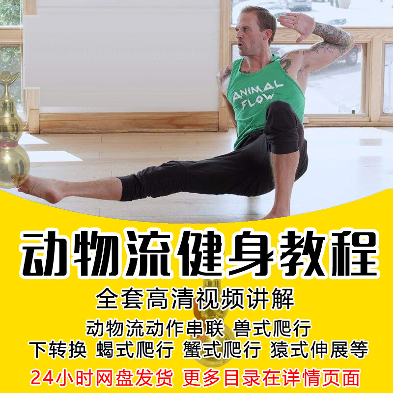 动物流训练视频教程基础动作教学讲解动物流体系健身减脂课程全套 发