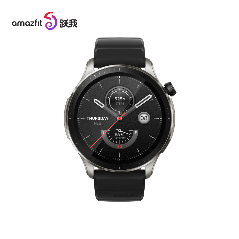 gtr 4 银翼黑 50米防水 心率血氧 跑步游泳 智能运动电话手表男女士