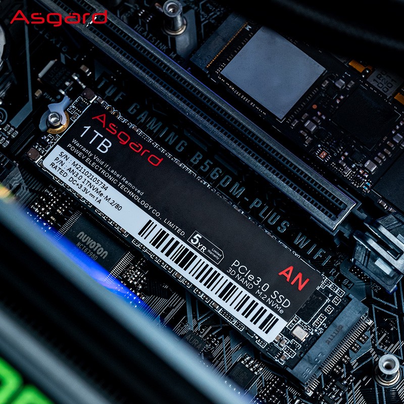 阿斯加特（Asgard）1TB SSD固态硬盘 M.2接口(NVMe协议) AN3.0 | 五年质保