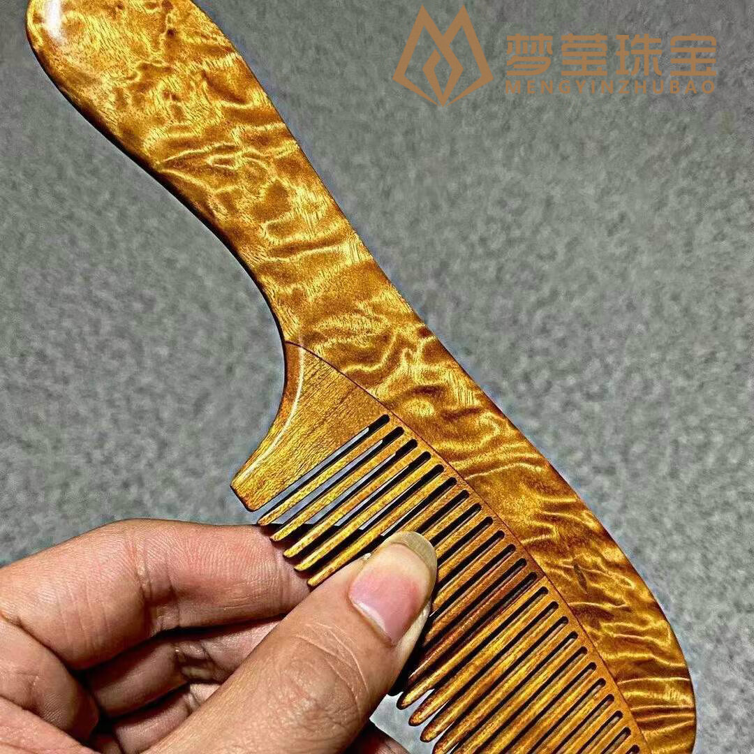 龙胆纹金丝 复古直发卷发梳子 礼物家用送礼礼 金丝楠木梳子(普通款)