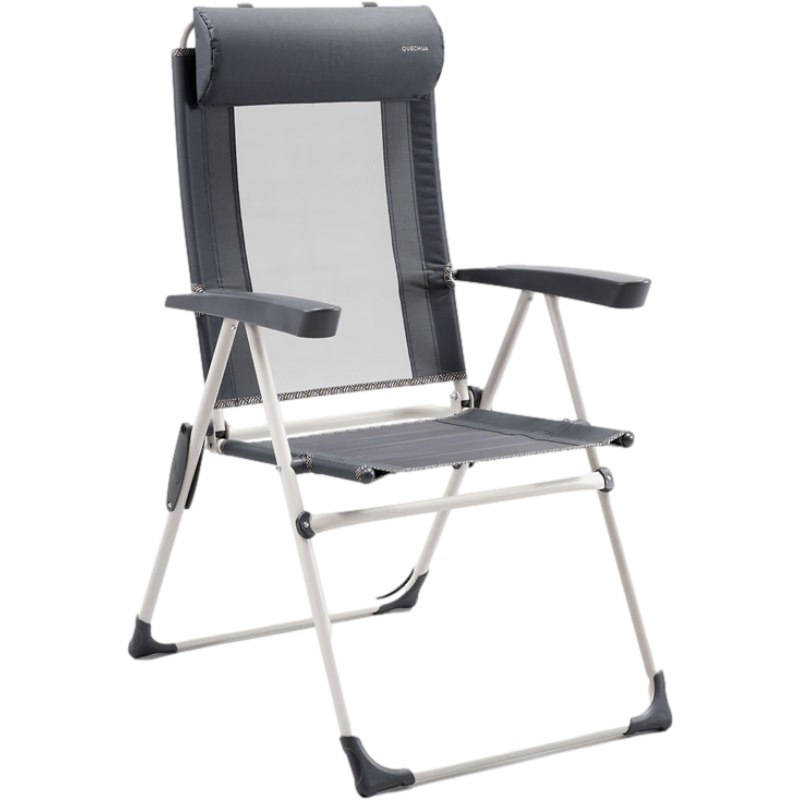 DECATHLON 迪卡侬 躺椅便携式户外夏季露营椅子钓鱼椅经典灰黑-4647263