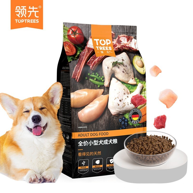 领先（Toptrees）狗粮 全价小型犬成犬粮 柯基泰迪比熊博美通用 1.5kg*1袋