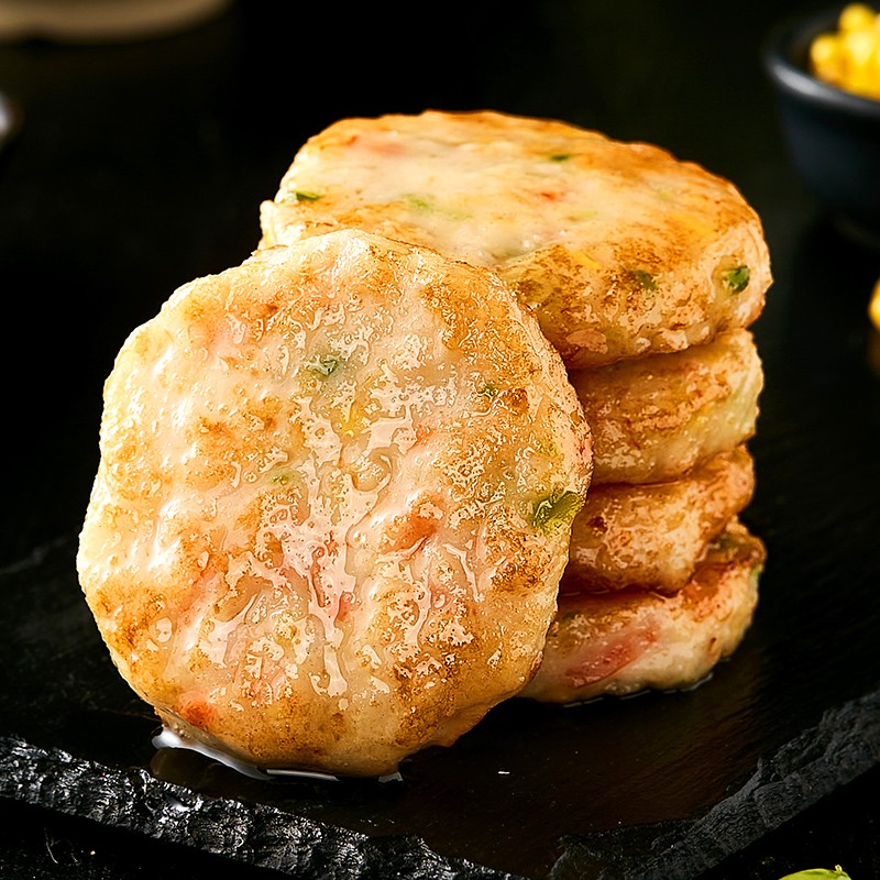 天海藏原味/果蔬虾饼160g（每袋4片）虾肉含量95%左右早餐  果蔬40%虾含量 4袋16片