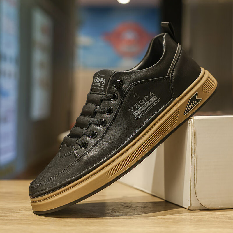 yzlds品牌休闲皮鞋男2024夏季新款温州高品质小白鞋时尚免系带软底