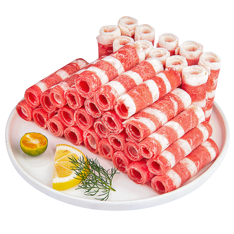 拍3件 阳坊胜利 原切新鲜羊肉卷 500g袋装 老北京火锅涮羊肉片火锅