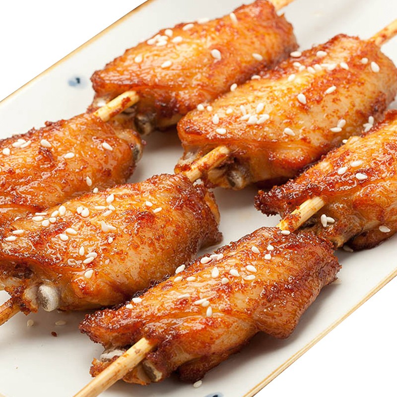 六和美食 鸡翅中串 560g/袋 约8串新希望六和 奥尔良风味烧烤半成品