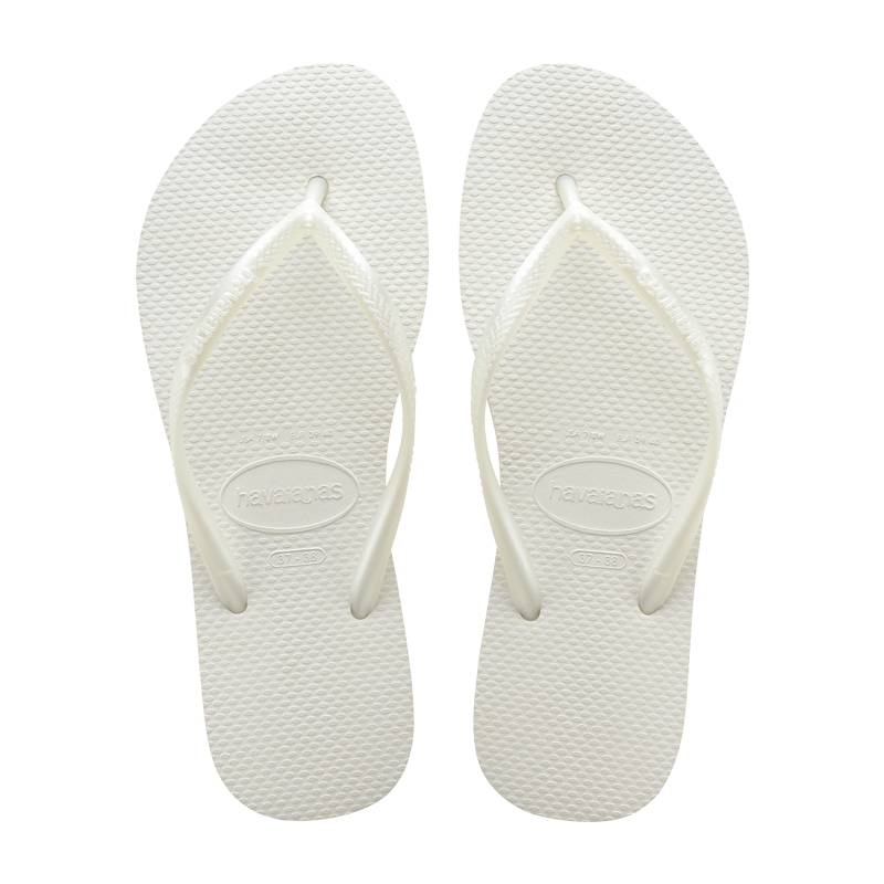 havaianas哈唯納Slim細(xì)帶夾腳女人字拖平底海邊沙灘夏情侶拖鞋 0001-本白色 37-38 巴西碼