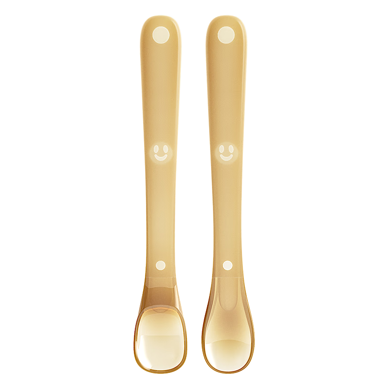 歐貝妮歐貝妮新生嬰兒硅膠軟勺寶寶輔食勺子輔食工具6個(gè)月以上 笑臉硅膠勺+收納盒