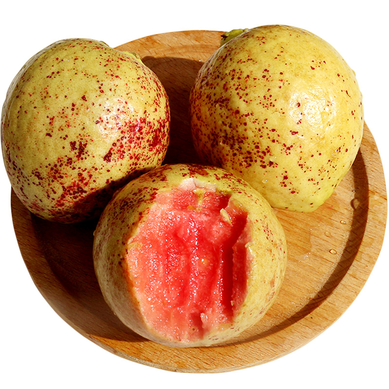 玫栀 福建漳州小土红芭乐水果软糯香番石榴新鲜潘红色心巴乐果