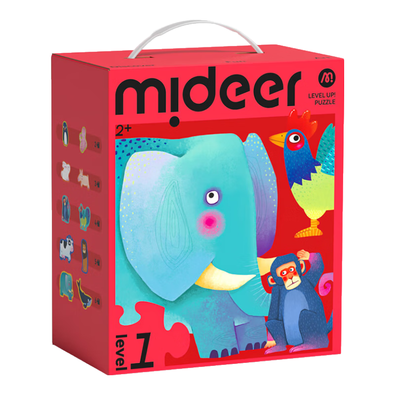 彌鹿(MiDeer)兒童進(jìn)階拼圖早教大塊男孩女孩寶寶幼兒益智玩具啟蒙禮物1-3-6歲 【新收納款】1階簡(jiǎn)單動(dòng)物-1.5歲+