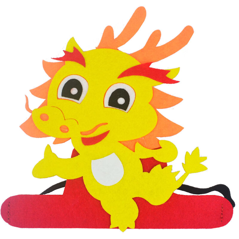 2024年龙年头饰儿童男孩弹力发带十二生肖龙元素动 生肖龙-不织布