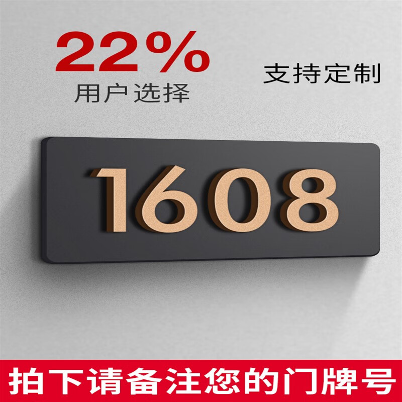 亚克力门牌号码牌定制家用标识数字贴感创意个性轻奢小区住宅别墅 22