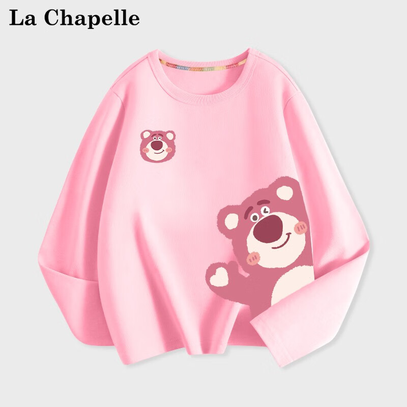 LA CHAPELLE MINI拉夏贝尔童装2023秋季儿童衣服女童纯棉长袖t恤薄款宝宝春秋上衣 【纯棉长袖】粉色草莓熊 90怎么样,好用不?