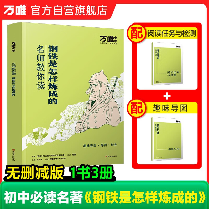 万唯中考名师教你读钢铁是怎样炼成的初一七年级下册必读书初中课外阅读书籍万唯教育官方旗舰店