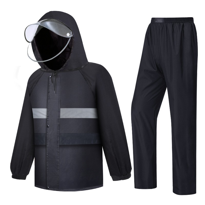雨航 yuhang 分体雨衣雨裤男女单人大帽檐戴面罩夜光型户外电动电瓶