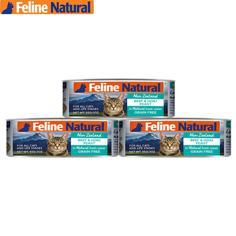 K9 Natural 猫罐头 新西兰进口天然无谷Feline Natural幼猫成猫猫粮主食罐头湿粮牛肉&鳕鱼85g*3罐