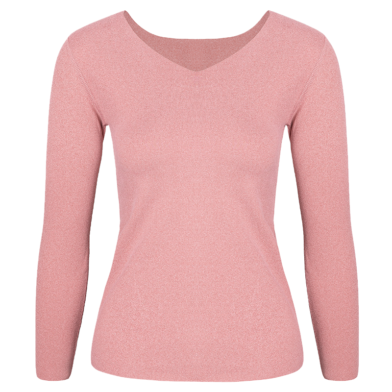 华婷露（Huatinglu） 羊羔绒保暖内衣女厚打底衫冬季贴身修身保暖衣性感长袖美体内衣 黑色 XL （均码，适合91-135斤）