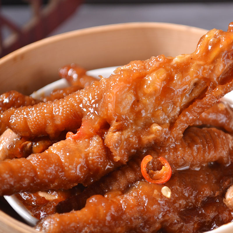 虎钢馋广式酒楼早茶点心豉汁凤爪酱香凤爪港式茶 400g