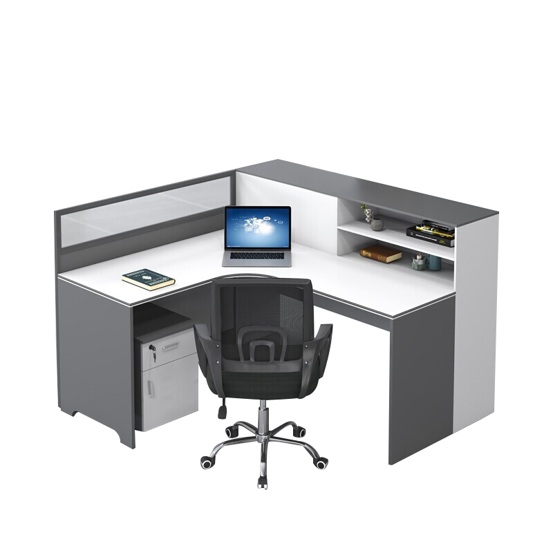 隆旭 办公桌椅子组合办公室现代职员办公桌卡座隔断屏风高柜财务桌 三人位含柜（不含椅）
