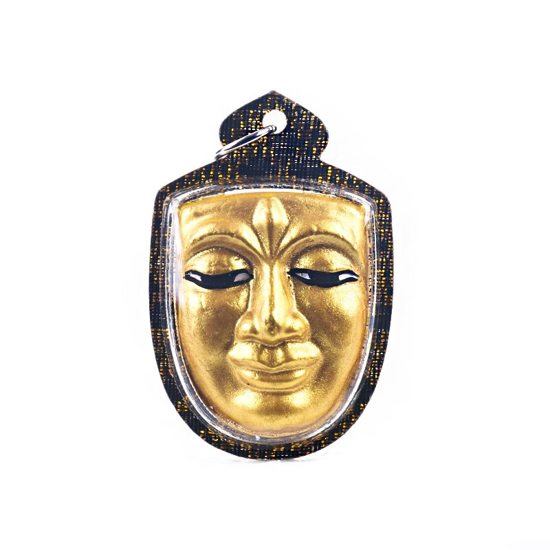 暗杠泰国佛牌龙婆汶玛2545年金面佛龙婆珀金脸佛笑脸佛三挂壳吊坠 金