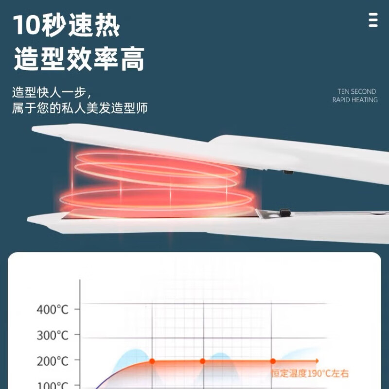 霜魄蛋白矫正夹板防水理发店专用直发器夹毛发电夹板低温防水不伤头发 白色