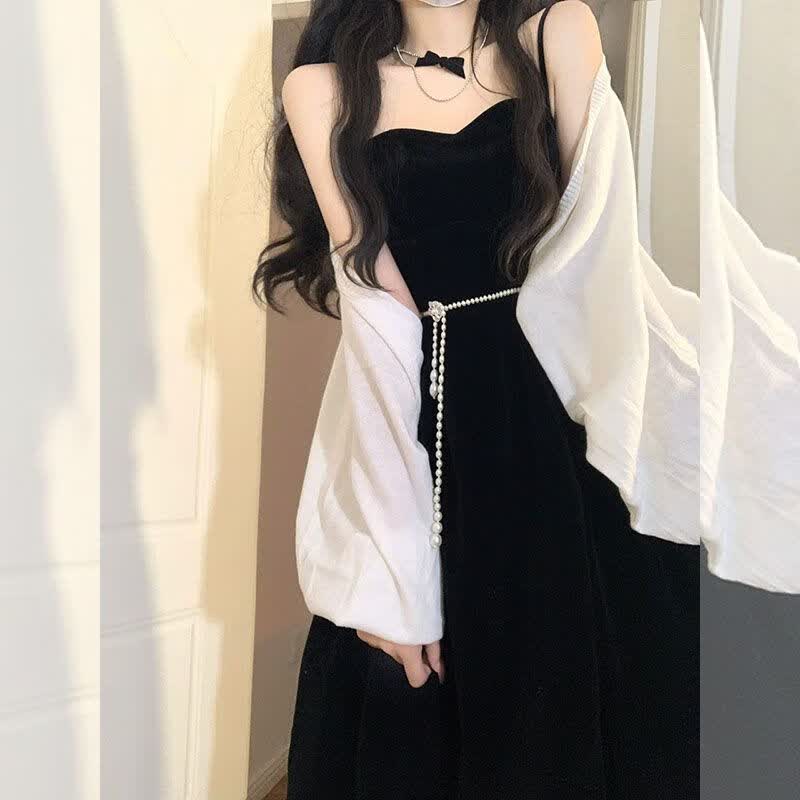 妃趣猫矮个子女生穿搭夏季新款盐系长裙高冷御姐风气质法式修身超显