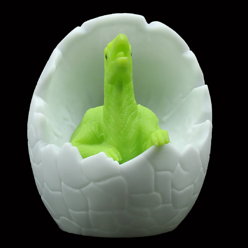 玩具卡通创意发光小夜灯摆摊套圈床头摆件led灯新奇 恐龙蛋(绿色混 0