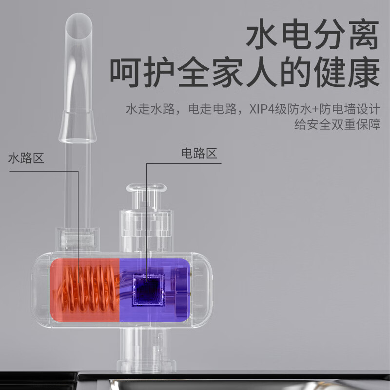 佬刀电热水龙头即热式快速热加热厨房卫生间冷热两用过水热家用热水器 陶瓷白 下进水