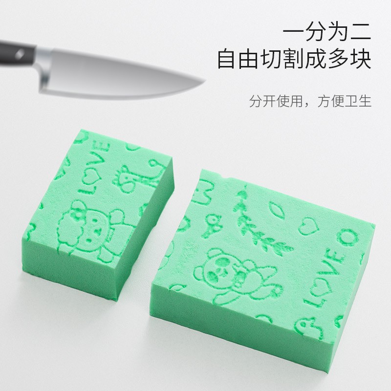 米德恩 儿童搓澡神器后背大人婴儿宝宝浴擦搓灰搓泥强力洗澡巾搓背海绵男 大号蓝+粉2个装(13*7*3cm)【带浴花】