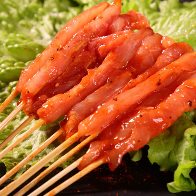 上海 里脊小串烧烤鸡肉串铁板商用油炸小吃半成品200串网红肉串