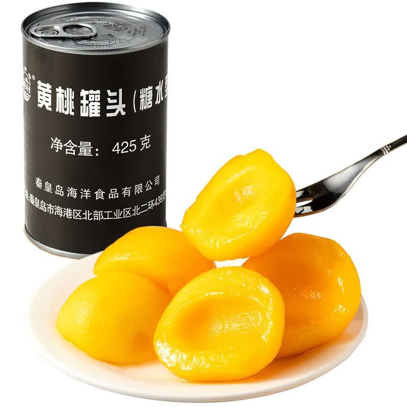 北戴河牌糖水黄桃罐头425g新鲜水果罐头休闲零食家庭应急长期储备食品
